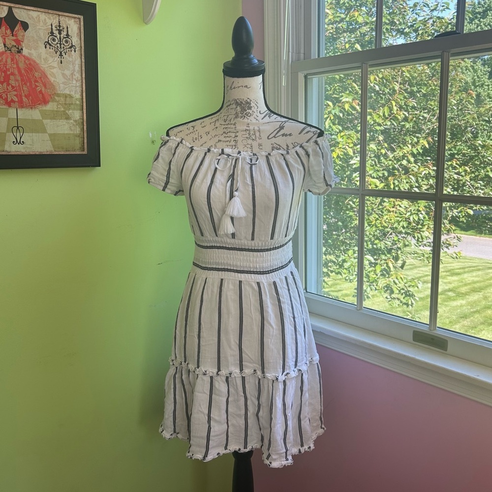American Eagle | White Striped Dress